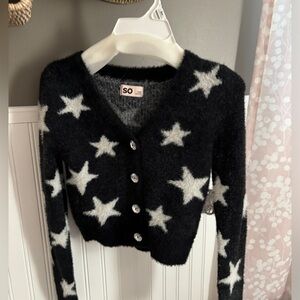 Girls black sweater with stars